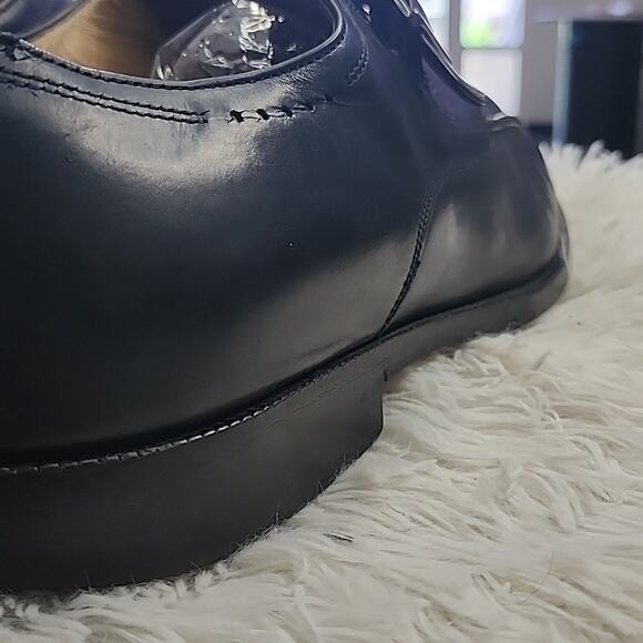 JOHNSTON MURPHY BLACK SHEEPSKIN LEATHER MONKSTRAP DERBYS MENS SIZE 11 - Picture 13 of 16